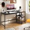 55" Modern Industrial Style Study Writing Desk with 2 Storage Shelves
